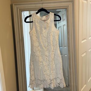 White floral crochet dress